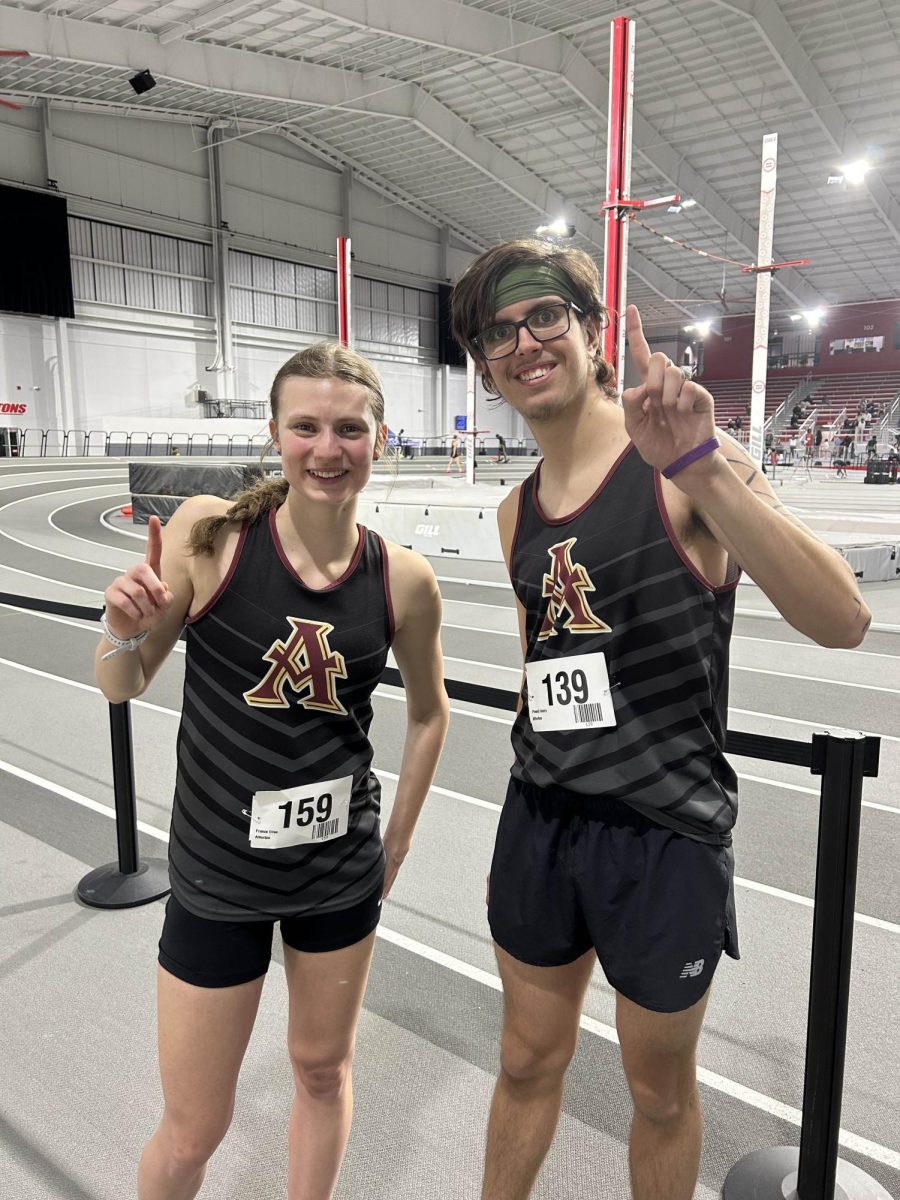 Elise France and Avery Powell after the 1 mile run