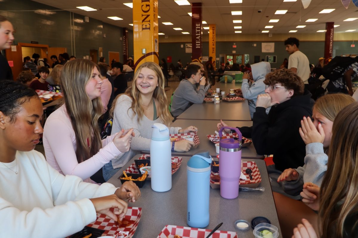 Students socializing at lunch