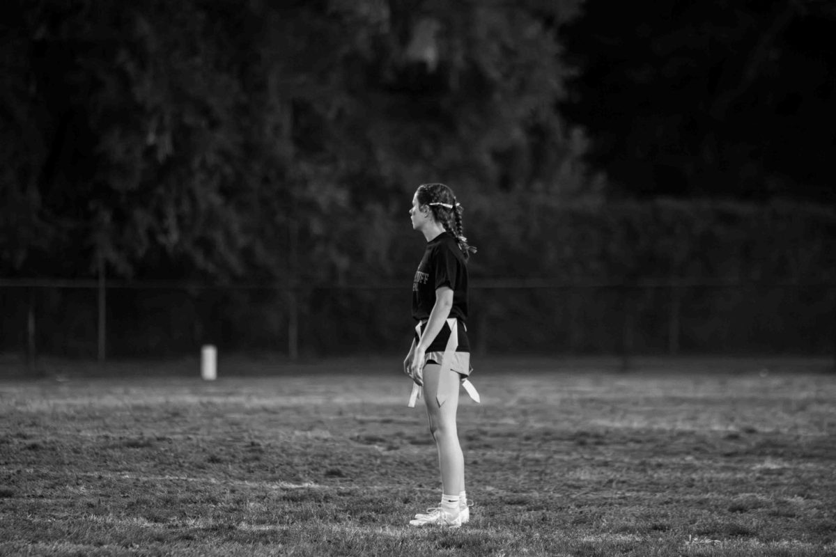 Wesley Drake (12) during the powderpuff football game