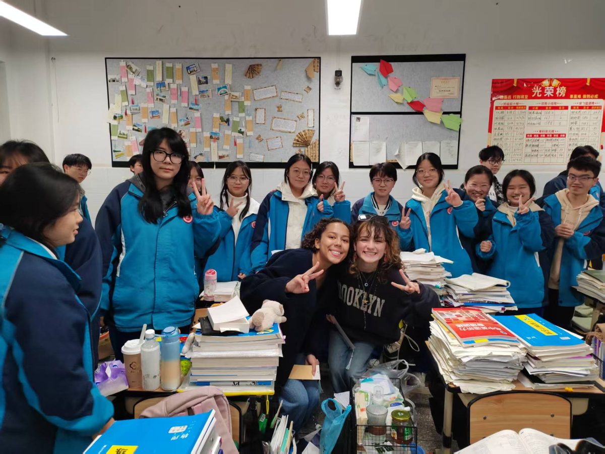 Julia Keeney and Rylan Cole (both 11) visited Chinese High School students during their time in the country.