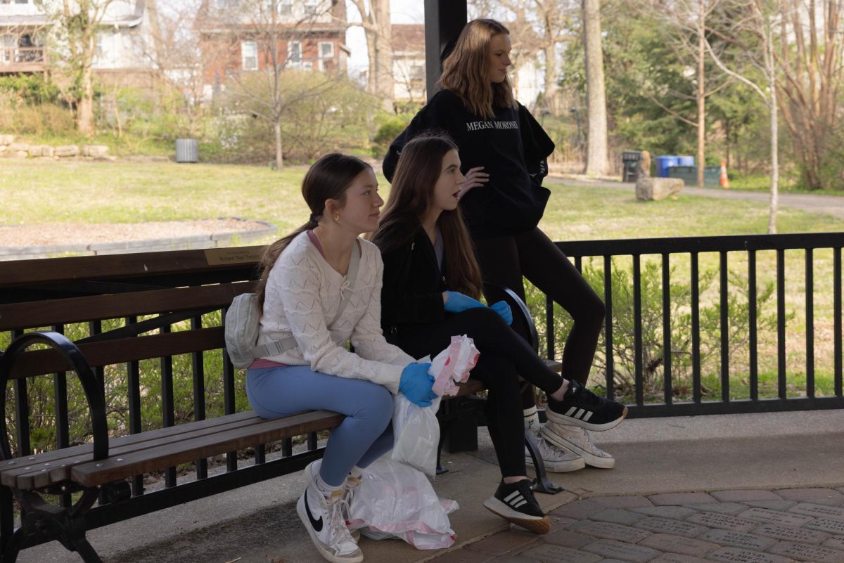 Student Ambassadors enjoying the scenery at the park during their cleanup.